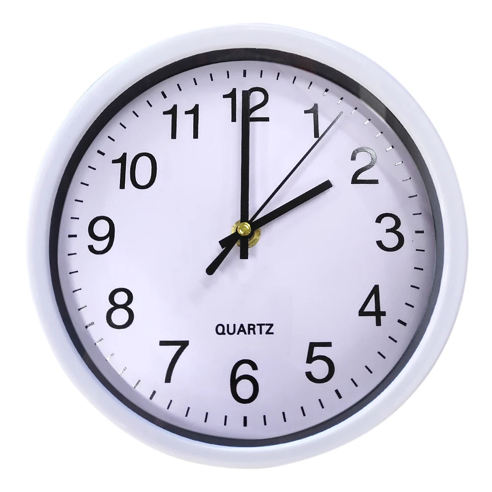 Круглые пластиковые кварцевые бесшумные настенные часы 8 дюймов современные