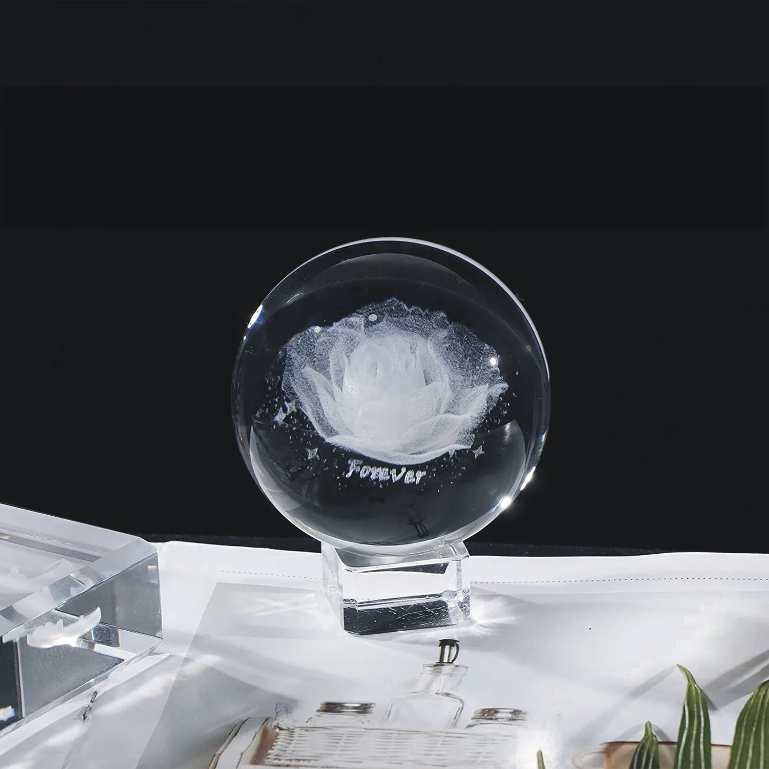 

6/8/10 см K9 3D Хрустальный шар, стеклянная лазерная гравировка, миниатюрная Сфера Маленького принца и розы, хрустальное украшение, украшение для дома.