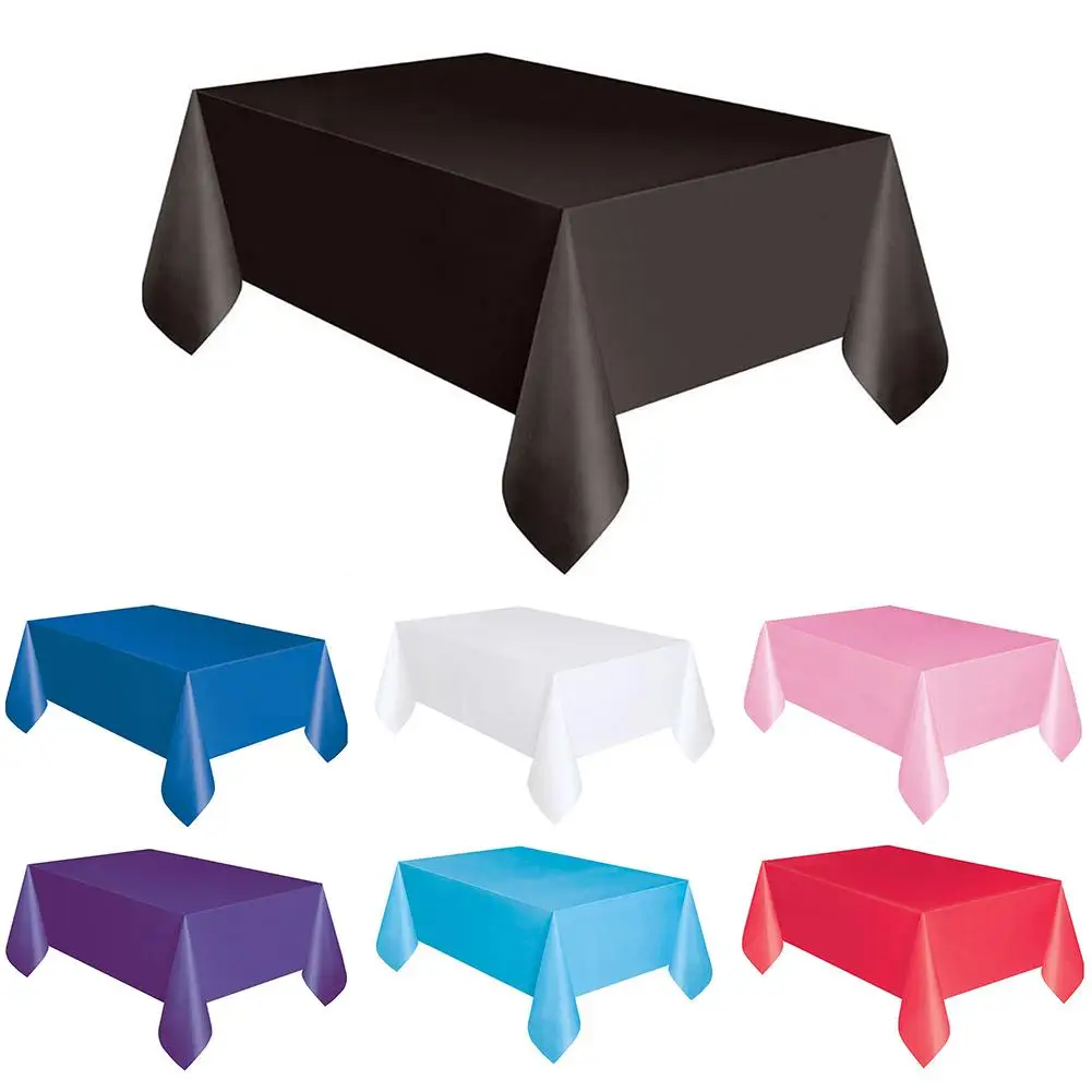 

1PC 137*183cm Plastic Disposable Tablecloth Solid Color Wedding Birthday Party Tablecloth Long Tablecloth Wipes Sale