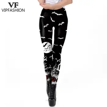 VIP FASHION Creativity Halloween Skull Print Leggings Pants Sexy Sports Fitness Casual Legging Femme Women Clothing 5