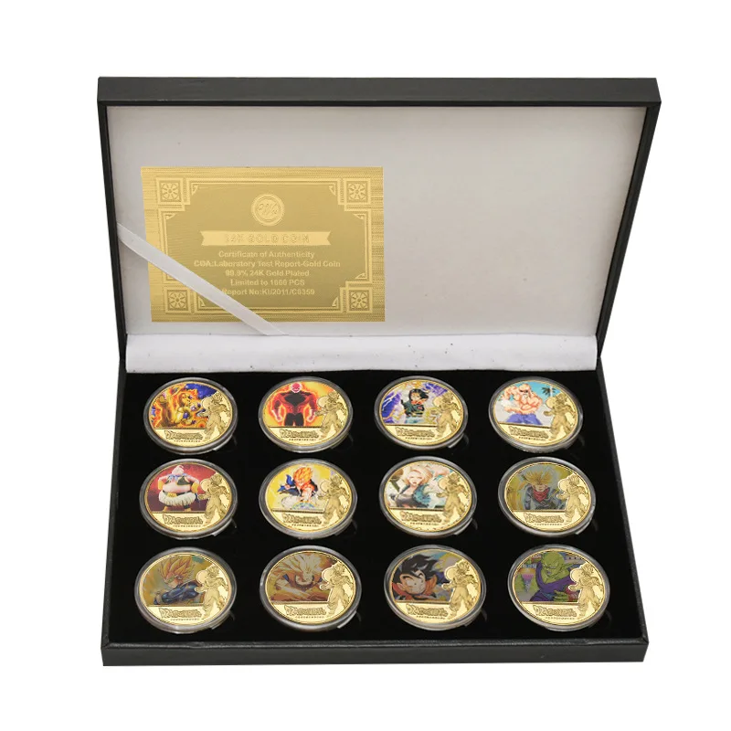 

Medal Anime Dragon Ball Commemorative Coins Metal Crafts Gilded Badges Medals Goku Piccolo Vegeta Commemorative Gift Collection2