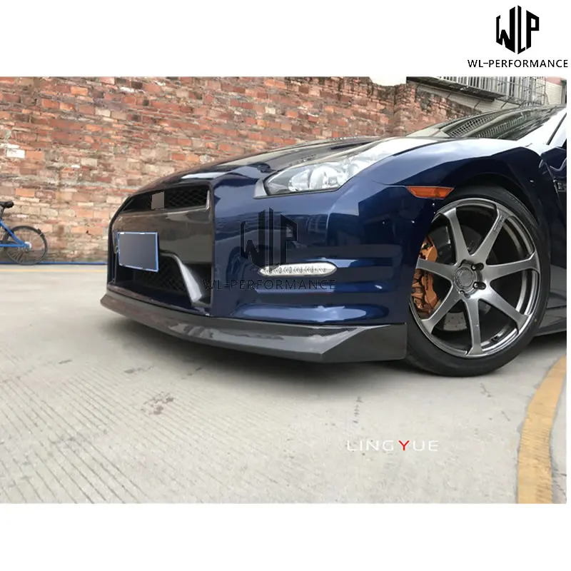 GTR R35 Высокое качество углеродного волокна переднего бампера губ автомобиля Стайлинг для Nissan GTR GT-R R35 автомобильный комплект кузова 08-13