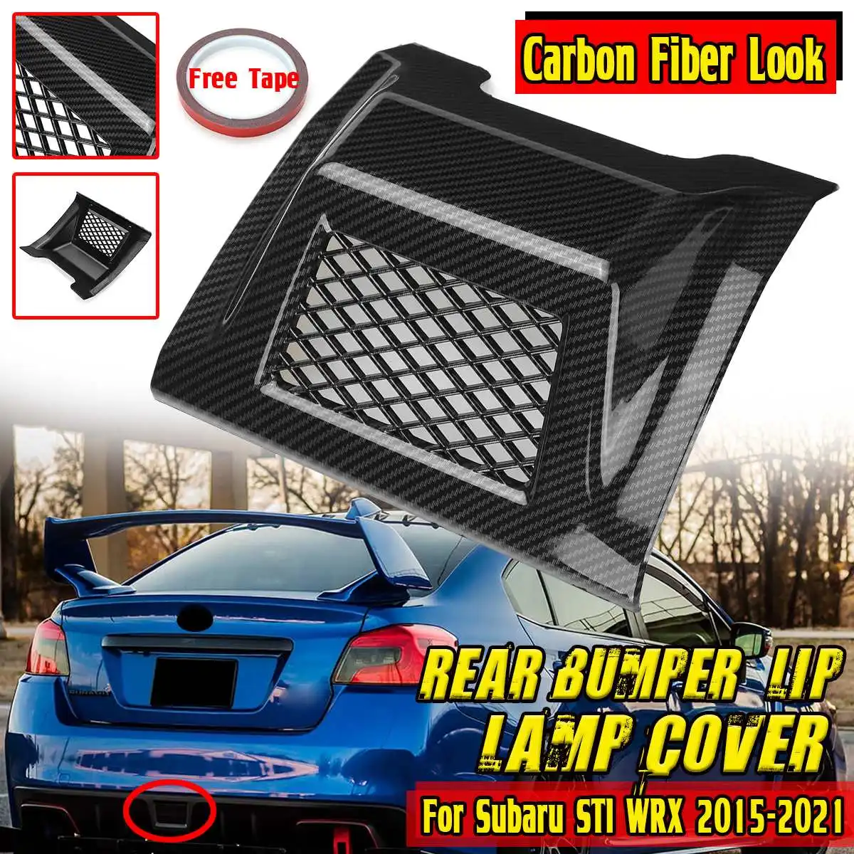 

Car Rear Bumper Lip Reflector Light Cover Fog Lamp Brake Warning Tail lights Cover For Subaru STI WRX 2015-2021 Taillights Cover