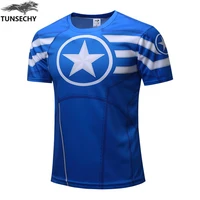 2021 new male t shirt captain america 3d print t shirt mens role playing clothing fashion sports breathable tops superhero tee