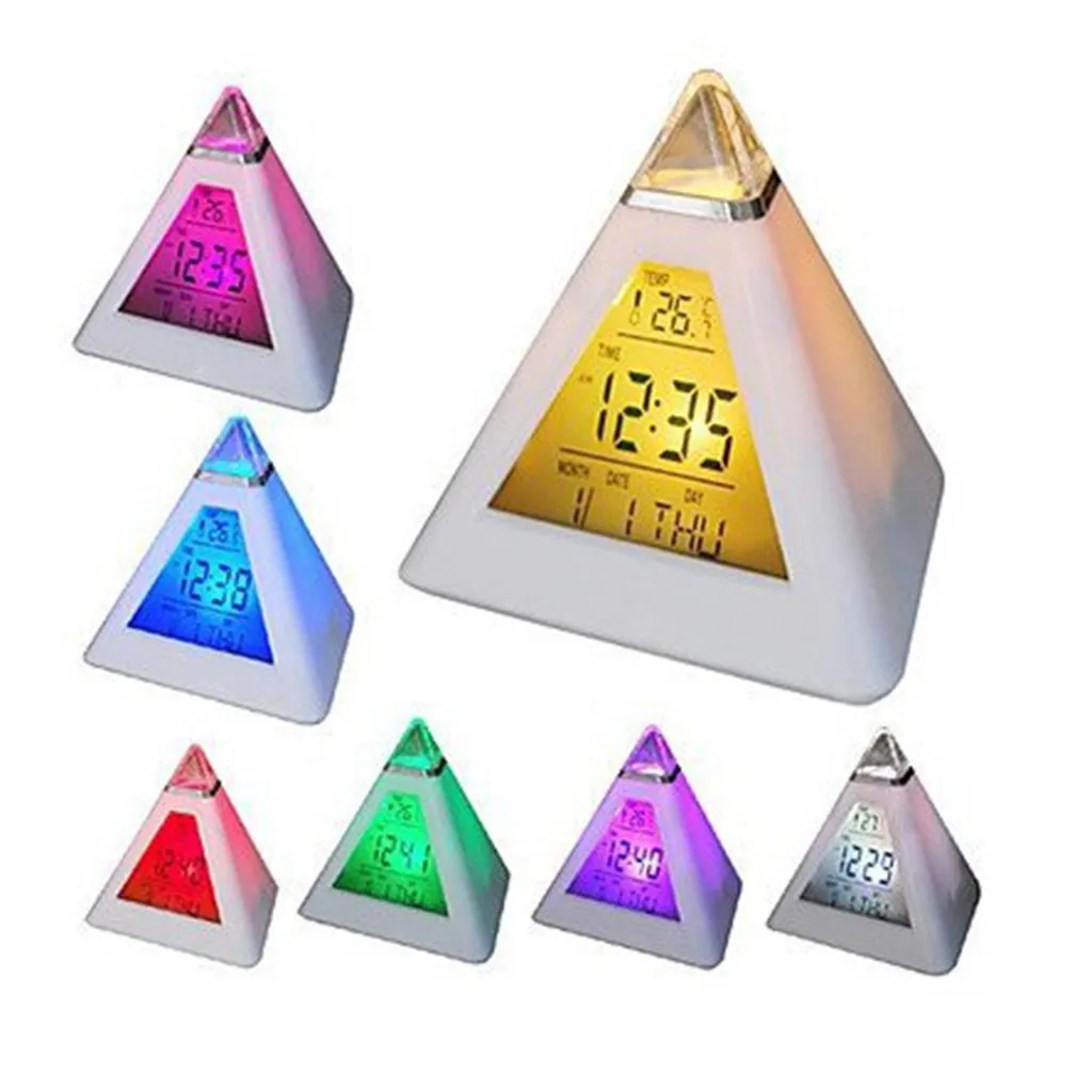 7 цветов красочные для дома ЖК дисплей часы будильник ночной Светильник