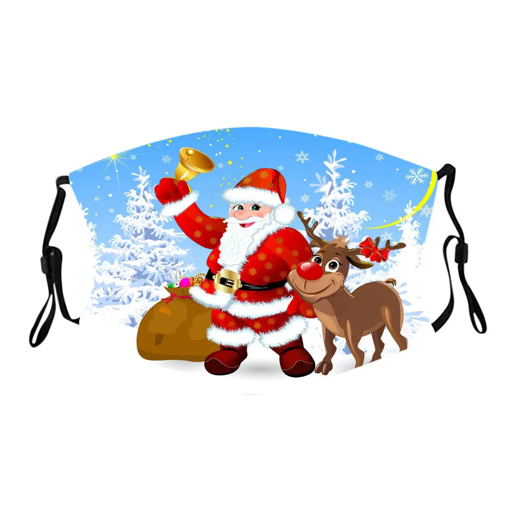 1 шт. многоразовая моющаяся защитная маска для лица с рождественским