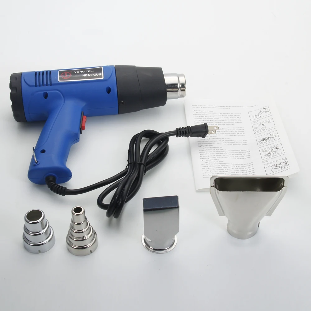 

110V Heat Gun 1500W Electric Hot Air Gun Variable 2 Temperatures Industrial Power Tool with Four Nozzle Attachment