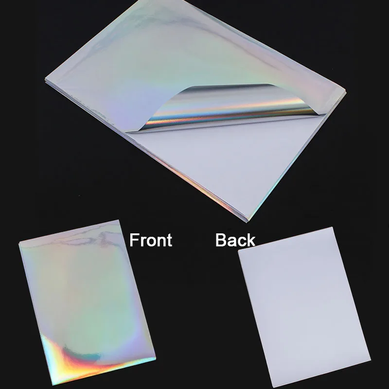 

10 sheets/lot A4 self-adhensive Laser printer DIY printable sticker paper rainbow holographic sticker for manualidades scrapbook