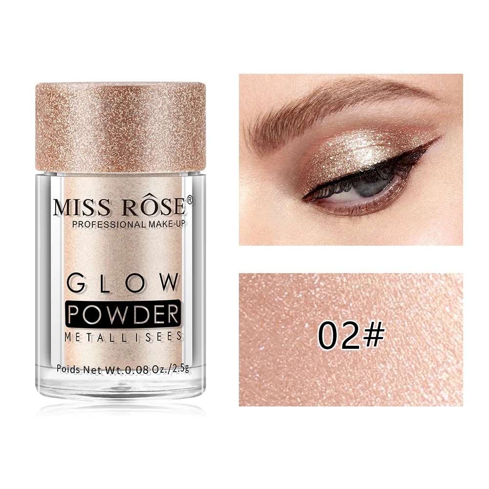 MISS ROSE, блестящие тени для век, рассыпчатая пудра, блестящий хайлайтер, матовые тени для век, пигментная пудра, мерцающие тени для век, косметика TSLM1