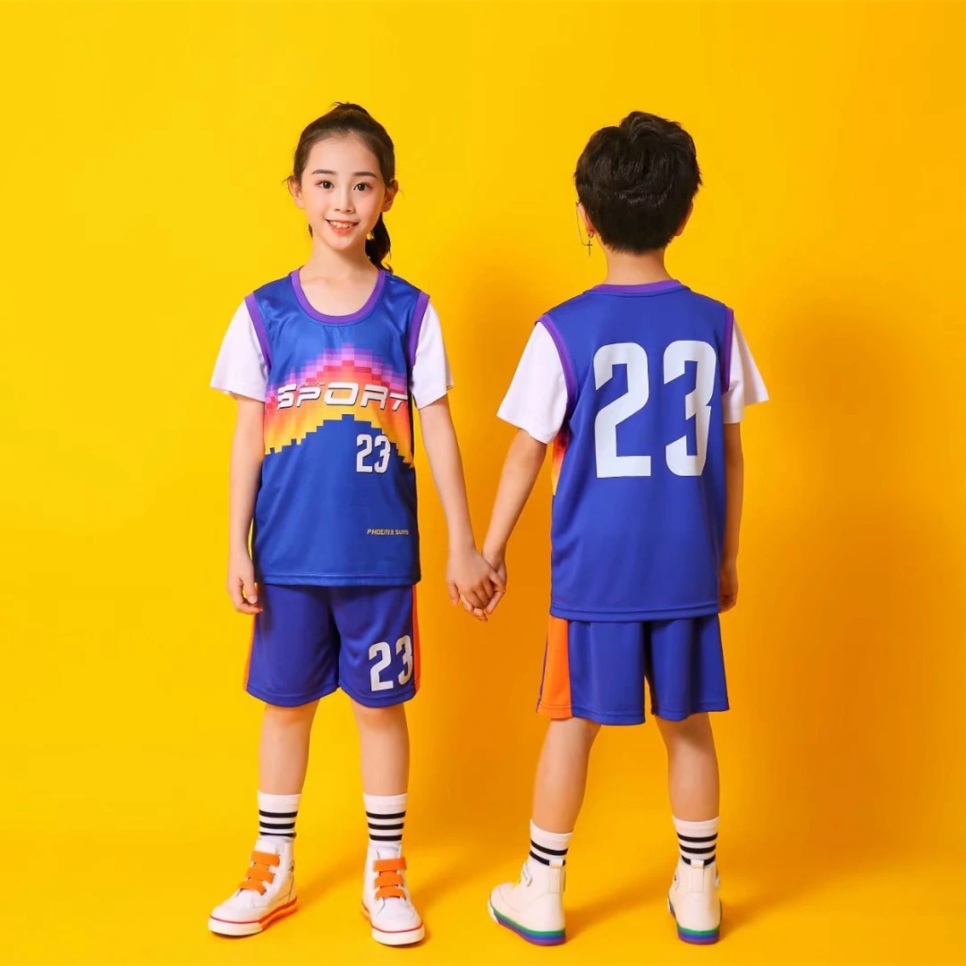 

Summer Boy Basketball Suit Children Clothing Girl Tracksuits Sportwear Kids Basketball Jersey Suits Soccer Clothes T-Shirt+Short