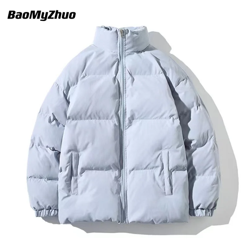 

Winter Warm Down Jacket Coat Men 2021 Women Vintage Luxury Oversize Solid Color Lambswool Thick Padded Jackets 2022 Outerwear