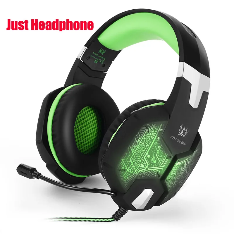 green Наушники с микрофоном игровые наушники для компьютера пк и подсветкой выставка Многоцветный Led light LOTONE 2.1 метра кабель 2 mini 3.5 мм Штекер игровые гарнитура с Микрофоном для компьютера - Цвет: green
