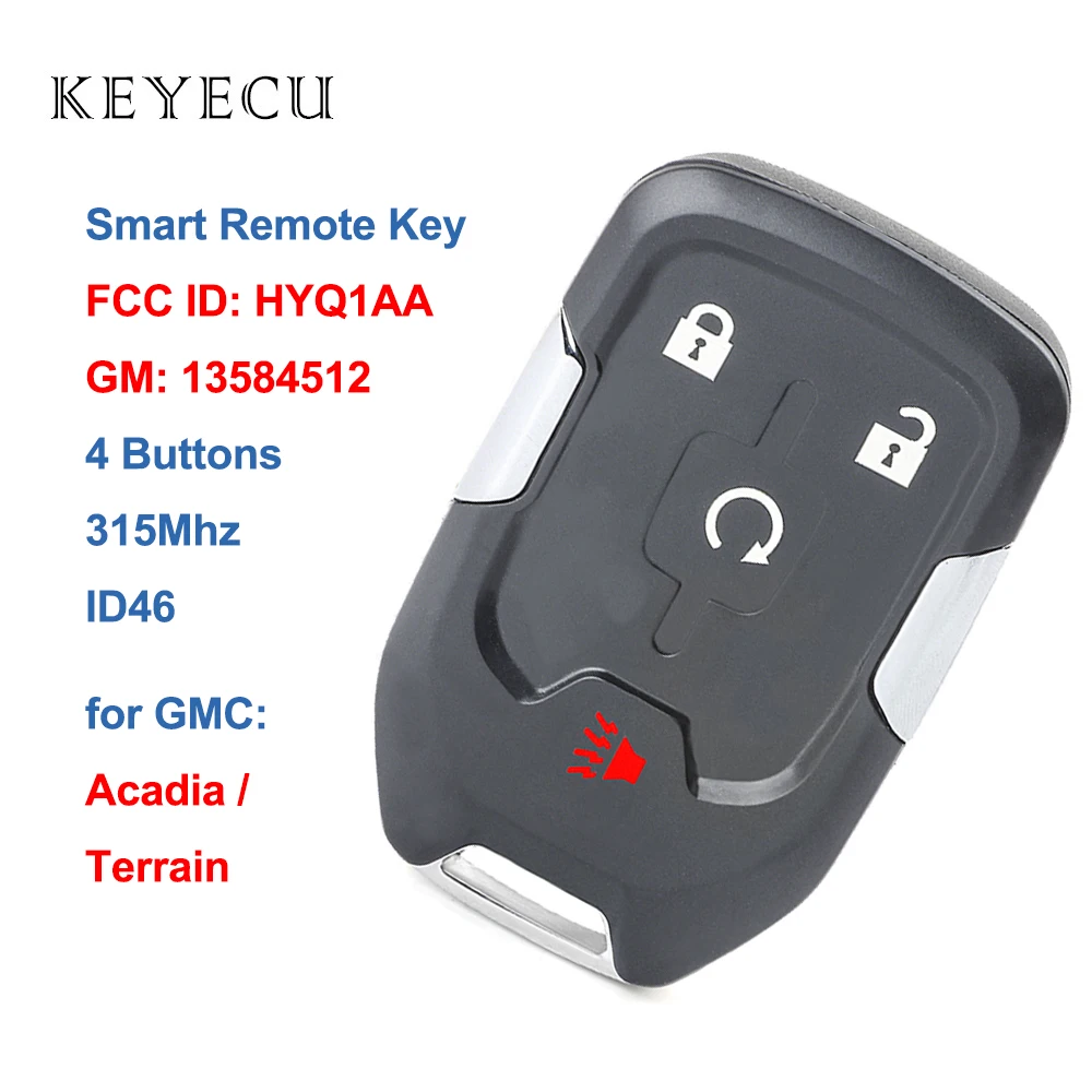 Keyecu 4 кнопки смарт пульт дистанционного управления автомобильный ключ брелок 315