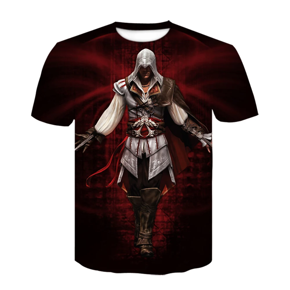 D-746 Повседневная мужская Assassins Creed футболка Веселая футболка с короткими рукавами с 3D принтом летние футболки в стиле хип-хоп белая рубашка мужские рубашки - Цвет: D-746