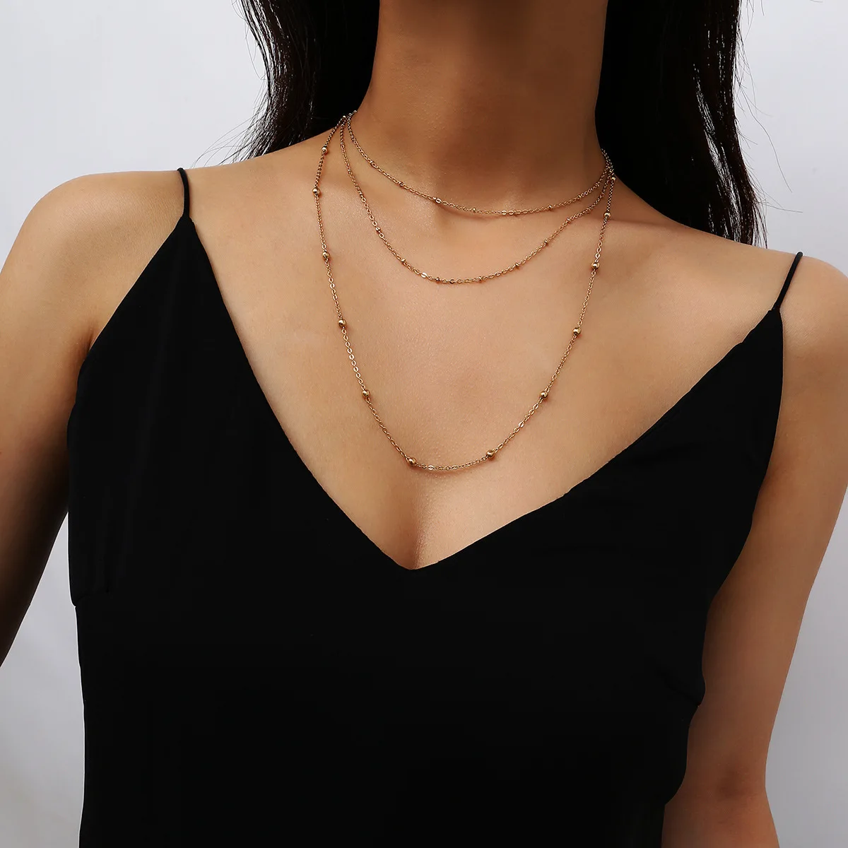 Abayabay Choker Personalized Girl Necklace Multilayer Chain Women Rose Gold Color Bohemia Necklaces Jewelry Lovers Kpop Collier