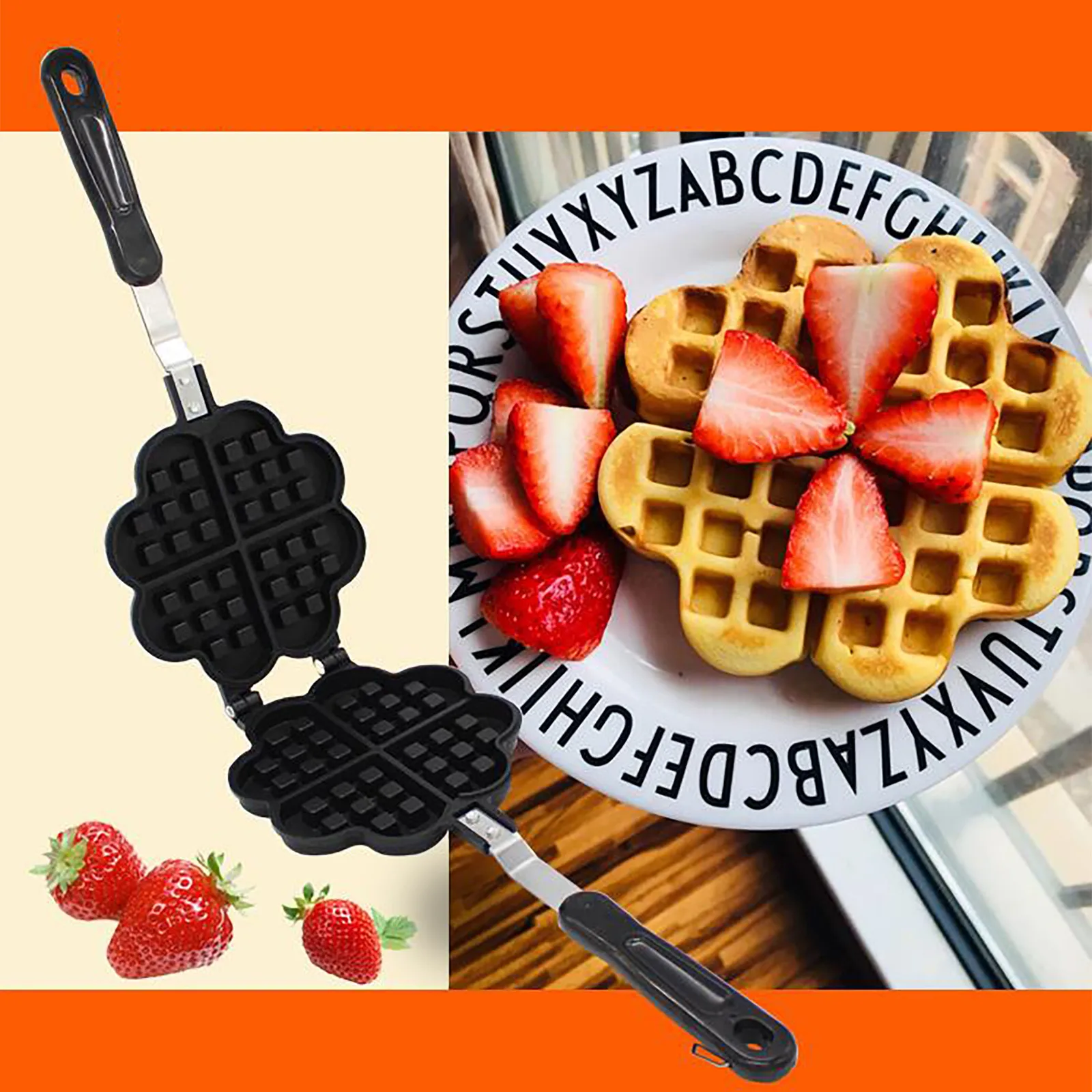 

Non-Stick Waffle Maker For Baking Love Waf-fle Baking Mold Household Non-stick Cake Bakeware Diy Mold Pastry Kitchen Utensils