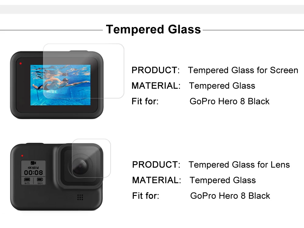 60 м водонепроницаемый чехол для GoPro Hero 8 черный корпус для подводного погружения защитный чехол для дайвинга крепление для Go Pro 8 аксессуары для камеры