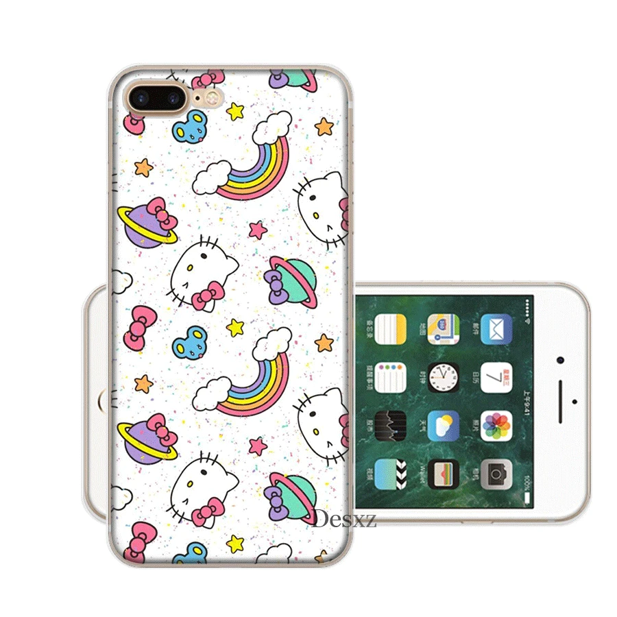 H8 Чехол для мобильного телефона iPhone Apple XR X XS Max 6 6s 7 8 P Lus 5 5S SE Shell Cute hello kitty защита Мода - Цвет: H8