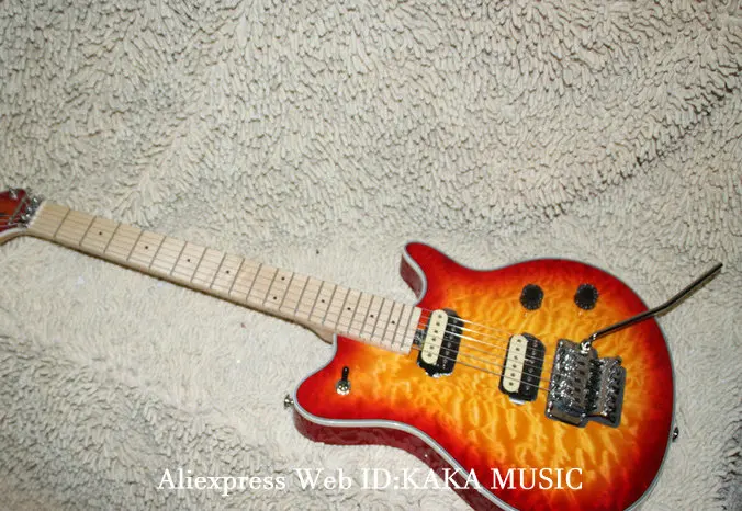 Оптовая продажа электрическая гитара Cherry Burst Wave кленовый гриф OEM из Китая | Спорт и