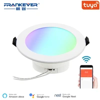 frankever 4 inch multicolor led smart downlight wifi ceiling recessed spot light 10w wifi control work with alexagoogle home