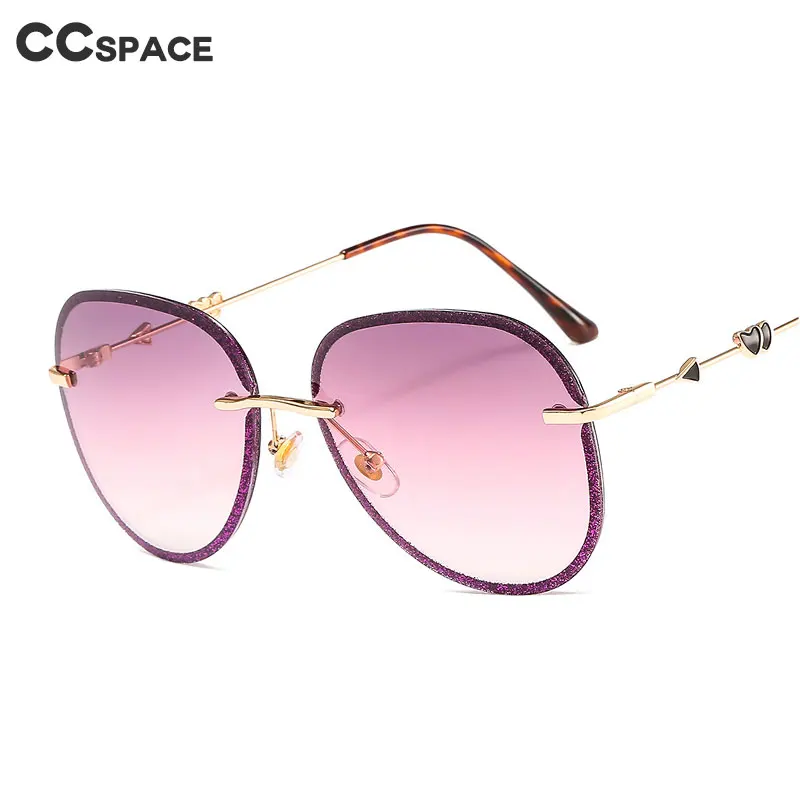 46362 круглые роскошные женские солнцезащитные очки без оправы бесплатная