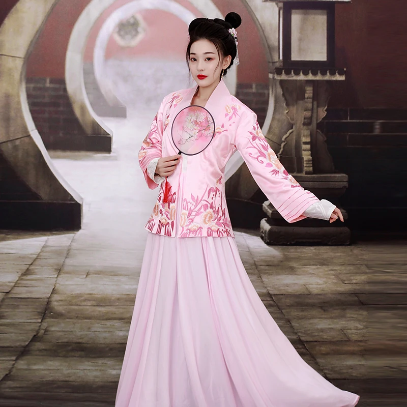 

modern hanfu dress set women Tang Dynasty traditional Chinese costumes female elegant embroidery skirt Cosplay Fairy costume