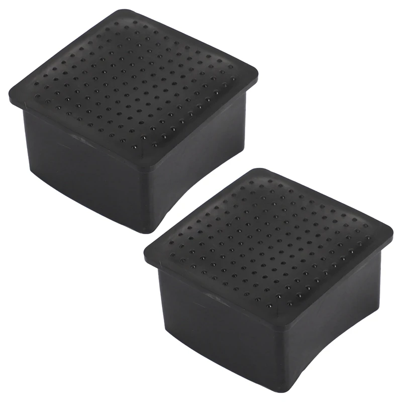

New-2X Square Black Rubber 50Mmx50mm Foot For Table Chair Leg