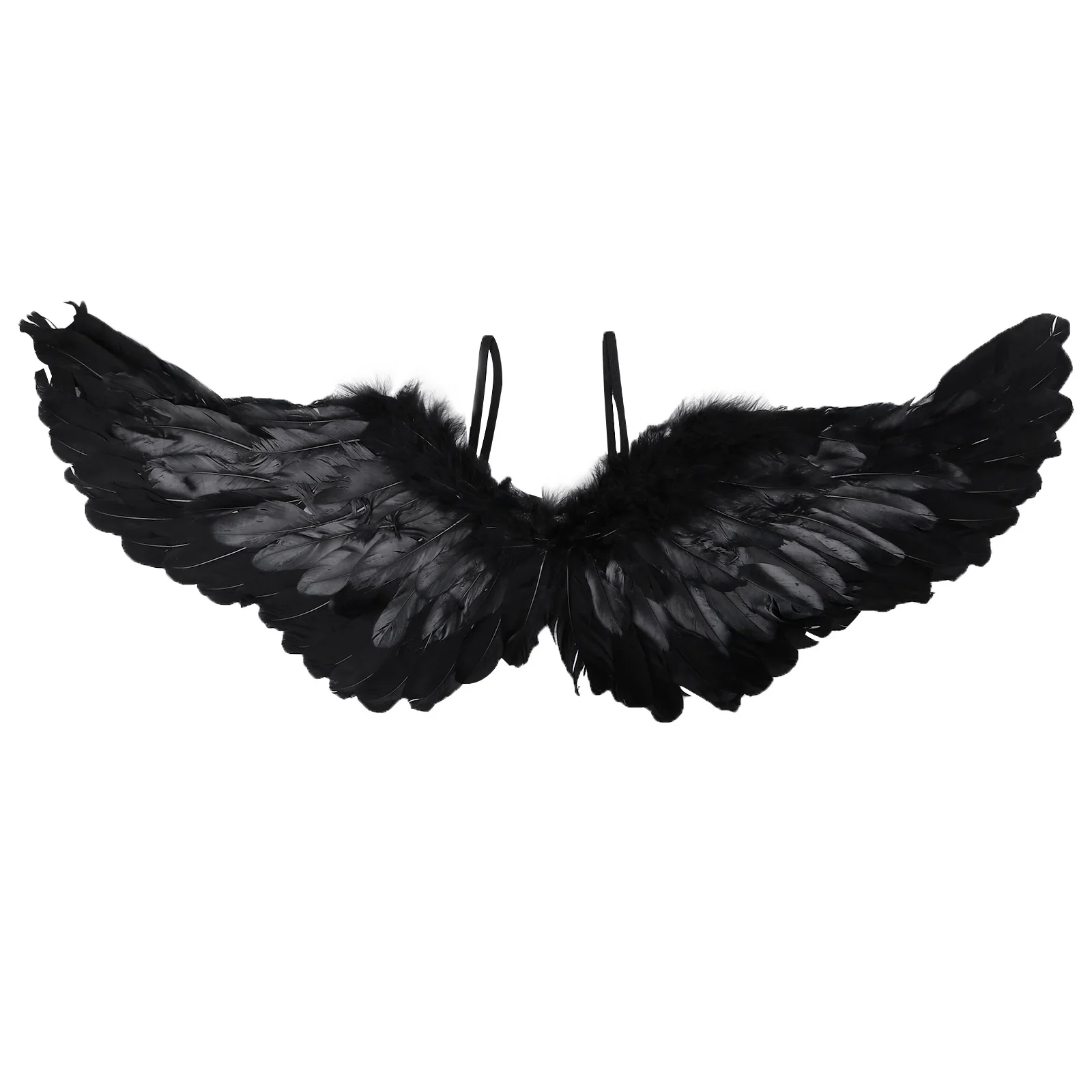 

Halloween Devil Feather Wings with Devil Horn Headband Trident Black Angel Wings Cosplay Fancy Dress Ball Cosplay Party Wings