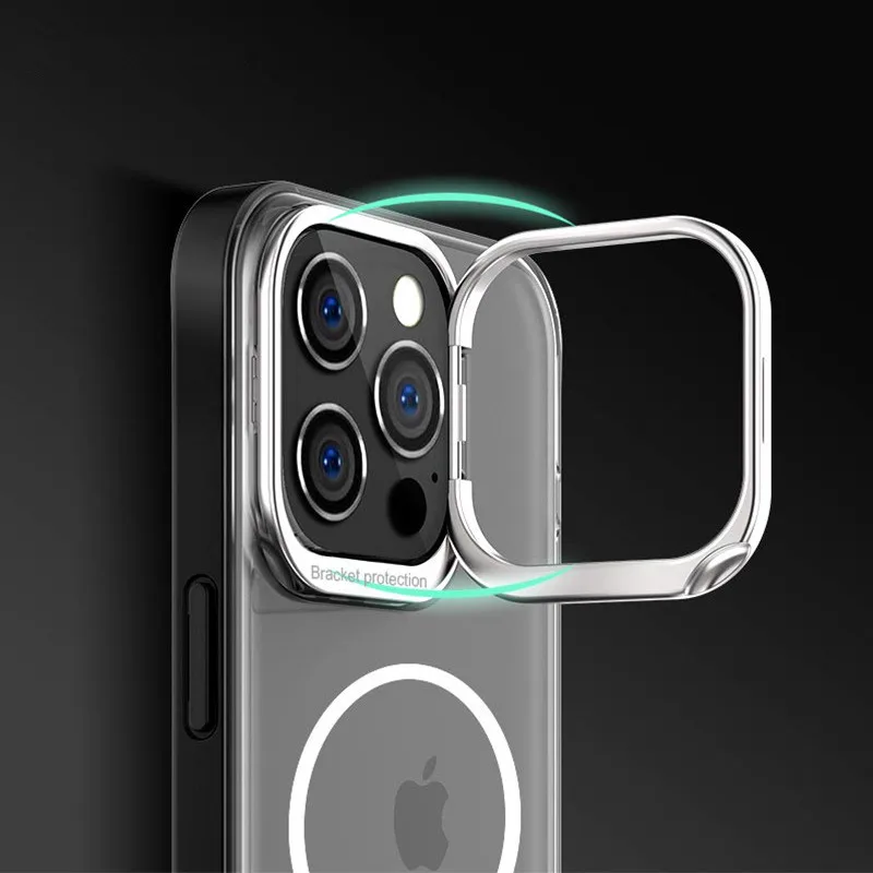 Matte Translucent Magsafing Magnetic Wireless Case for Apple iPhone 13 Pro Max Camera Protection Bracket Hodler Armor Hard Cover
