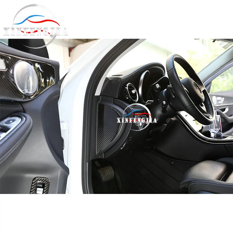 

Real Carbon Fiber Car Interior Front Center Instrument Panel Side Panel Trim Cover For Mercedes-Benz C GLC Class W205 15-20