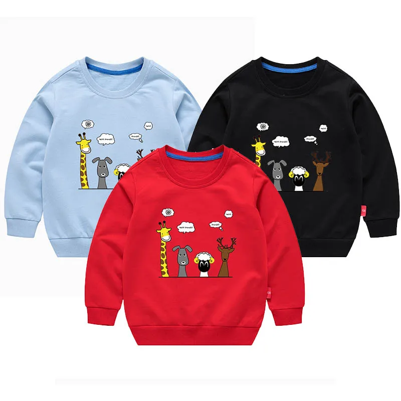 

Детская повседневная куртка с принтом животных, Однотонный свитер для мальчиков и девочек, верхняя одежда с длинным рукавом для подростков,...