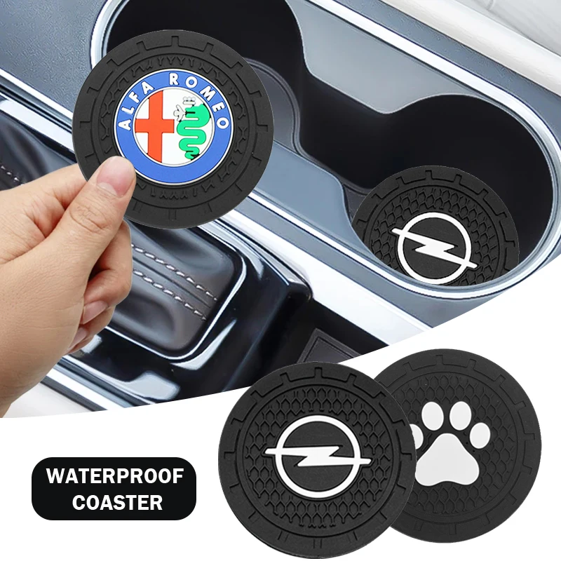 

1pcs New Car Non-slip pad Cup Holder Mat Badge Coaster For Chrysler Dodge R/T RT Logo Challenger Charger Caliber Caravan Journey