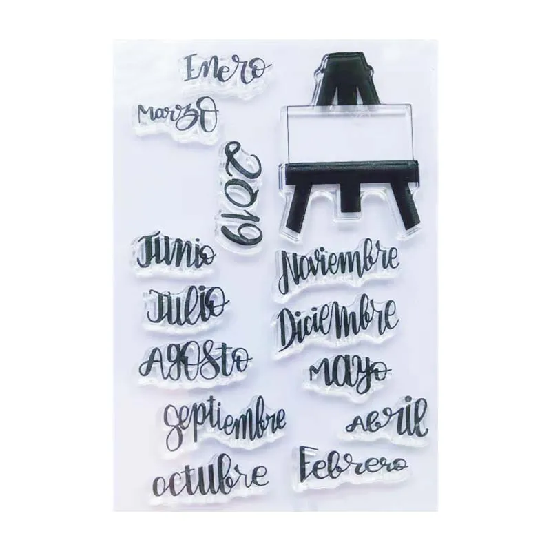 WYSE испанские месяца прозрачные штампы с буквами силиконовые для сделай сам