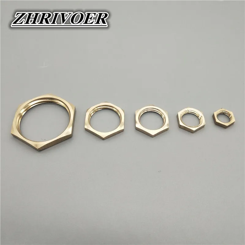 Латунные шестигранные стопорные гайки, фитинг для труб M10 M12 M14 M16 M20 1/8 