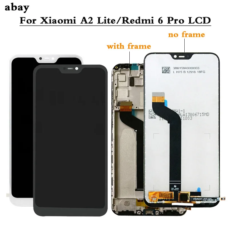 ЖК дисплей 5 84 дюйма для Xiaomi Mi A2 Lite + дигитайзер сенсорного экрана в сборе с рамкой