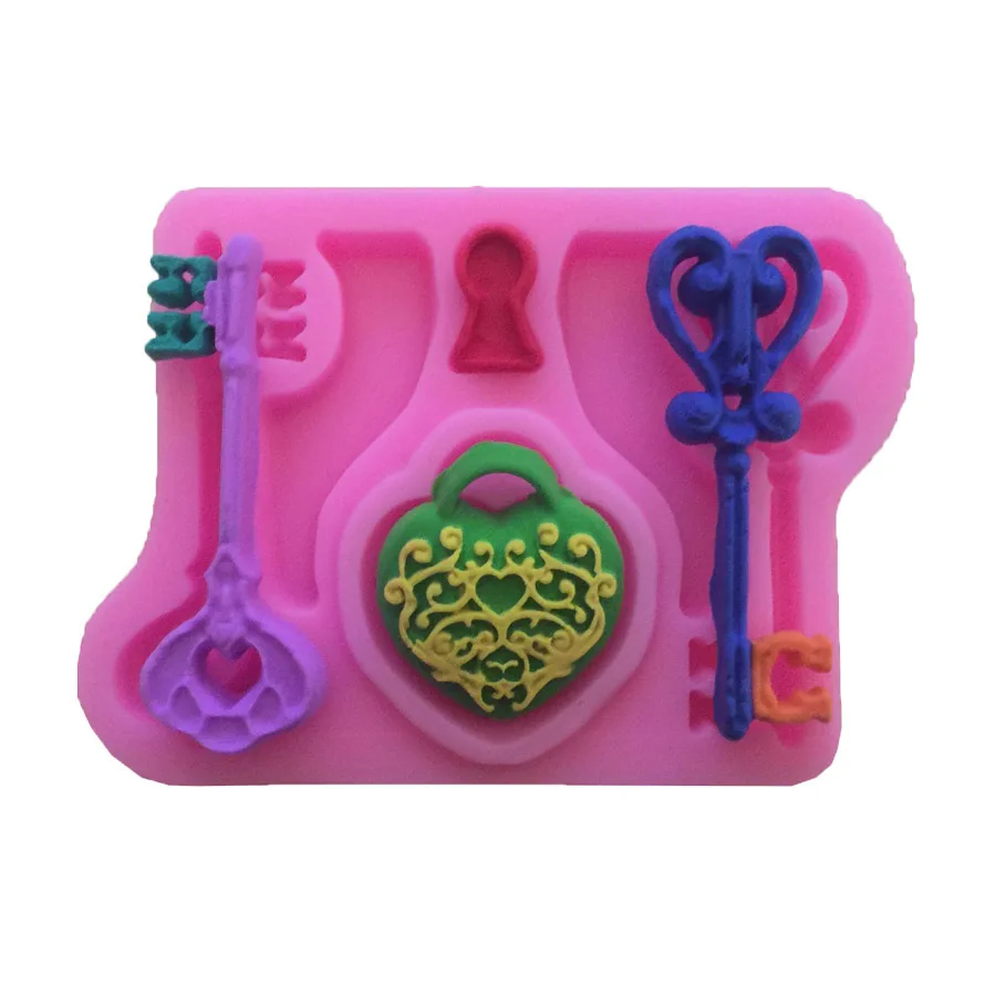 3D Любовь форма ключа помадка силиконовая для фонданов шоколада формы торта