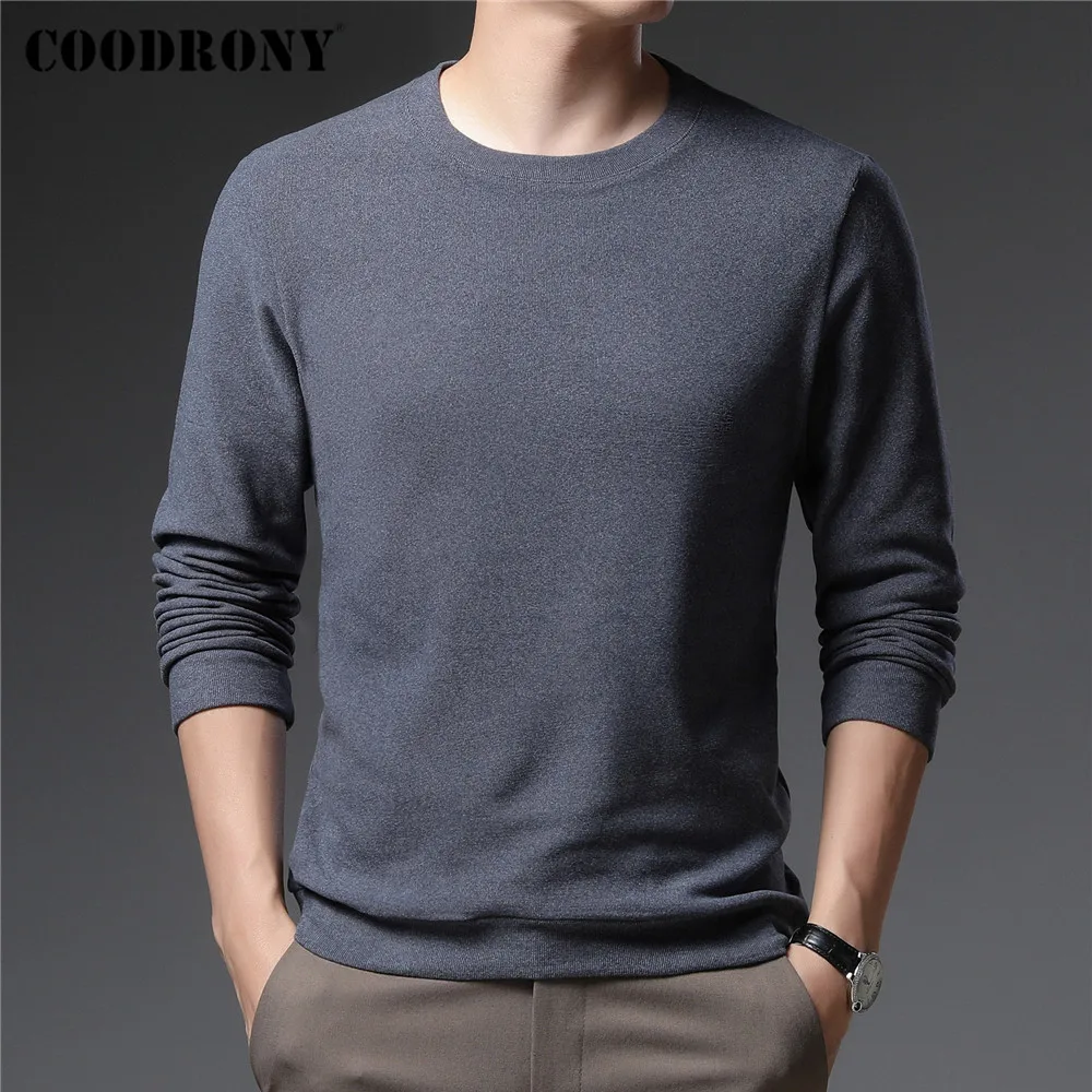 

COODRONY Brand Autumn Winter Pure Color Knitwear Hoodies Casual O-Neck Sweatshirt Soft Warm Chenille Pullover Men Clothing C4021