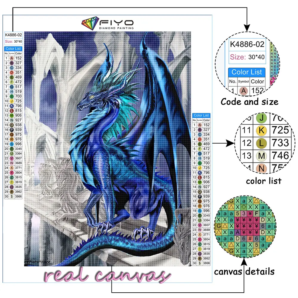 Алмазная живопись &quotсделай сам&quot 5D дракон полная круглая квадратная