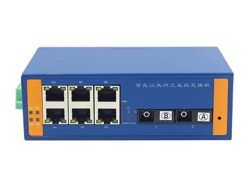 Промышленный Ethernet коммутатор Ethernet 10/100 м сигнал усиления DIN Rail Тип медиа-конвертер 4 порт Ethernet 2 волокна