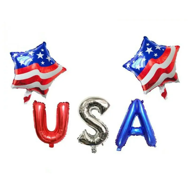 Воздушные шары из американской алюминиевой фольги в форме флага звезды для Дня