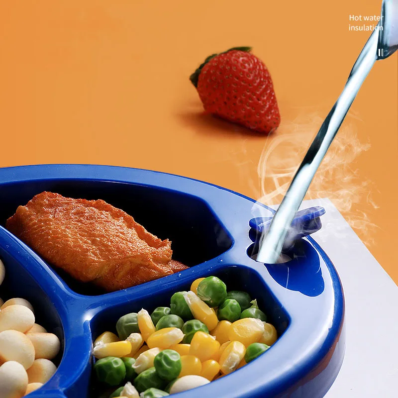 

Baby Feeding Bowl Children's Tableware Suction Cup Non-Slip Plastic Bowl Water-filled Warm Dishes Baby insulated dinner plate
