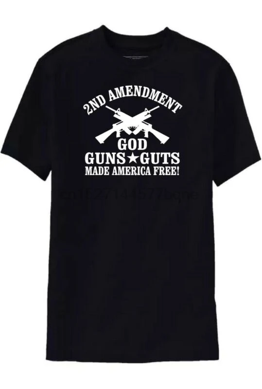 2nd Ammendment God guns and Guts Made America Free футболка с коротким рукавом 3% GS1|Мужские футболки| |