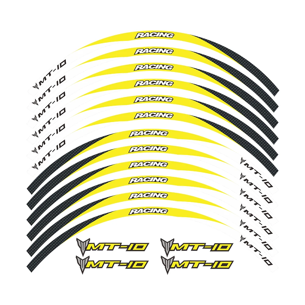 Наклейка для внешнего края переднего и заднего обода мотоцикла высокого качества 17 дюймов с отражающим покрытием и защитой от воды для YAMAHA MT-10.