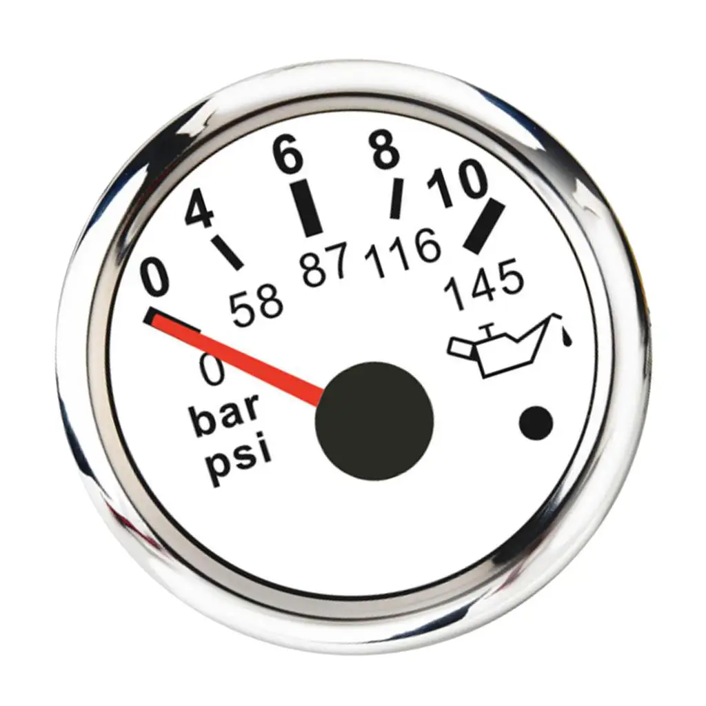 

Индикатор давления масла, 2 дюйма, белый, угол отображения 90 °, 0-10 бар