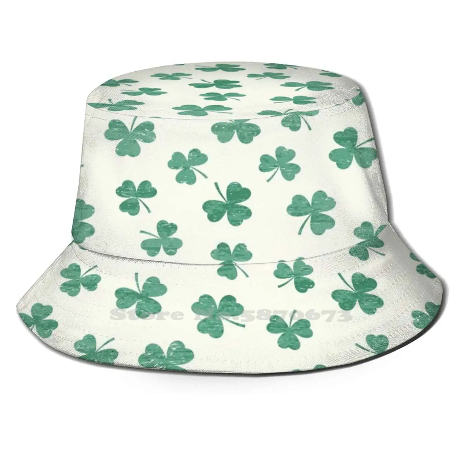 

Dancing Shamrocks Unisex Summer Cap Sunscreen Hat Irish Pattern Shamrock Clover Green Leaf St Saint Paddy Patricks Day Ireland