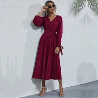 women fashion long dress celmia 2021 summer puff sleeve sexy v neck casual slit party elegant sundress bodycon vestidos