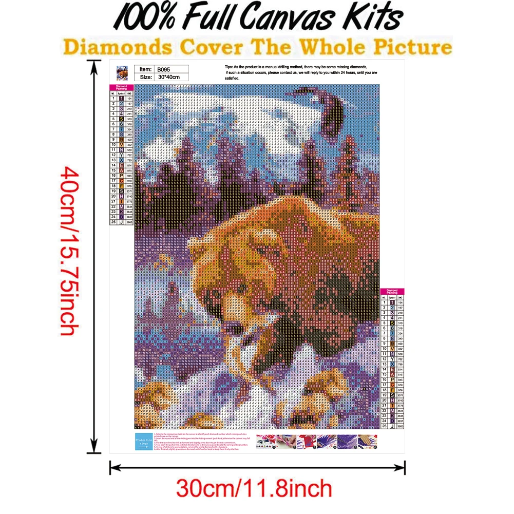 

5D 30*40cm DIY Animal Series Diamond Painting Set Full Round Diamond Embroidery Mosaic Cross-stitch Home Decor Gift To A Friend