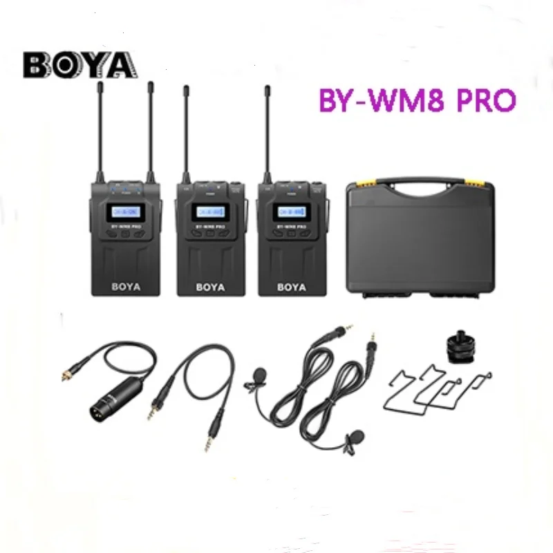 

BOYA BY-WM8 Pro K1 K2 BY-WM4 pro UHF Dual Wireless Microphone Interview Mic for iPhone for pc DSLR Video Camera