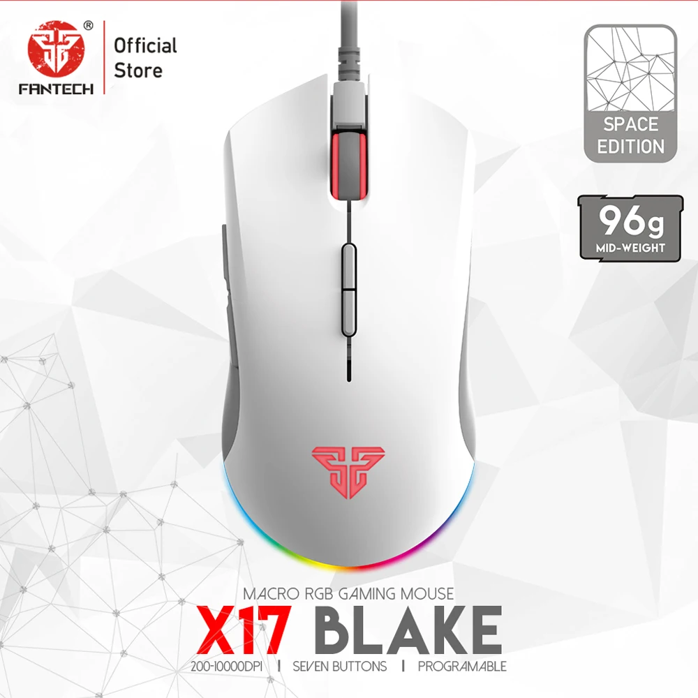 Игровая мышь FANTECH X17 PIXART 3325 10000DPI 7 кнопок макрос RGB проводная геймер эргономичная