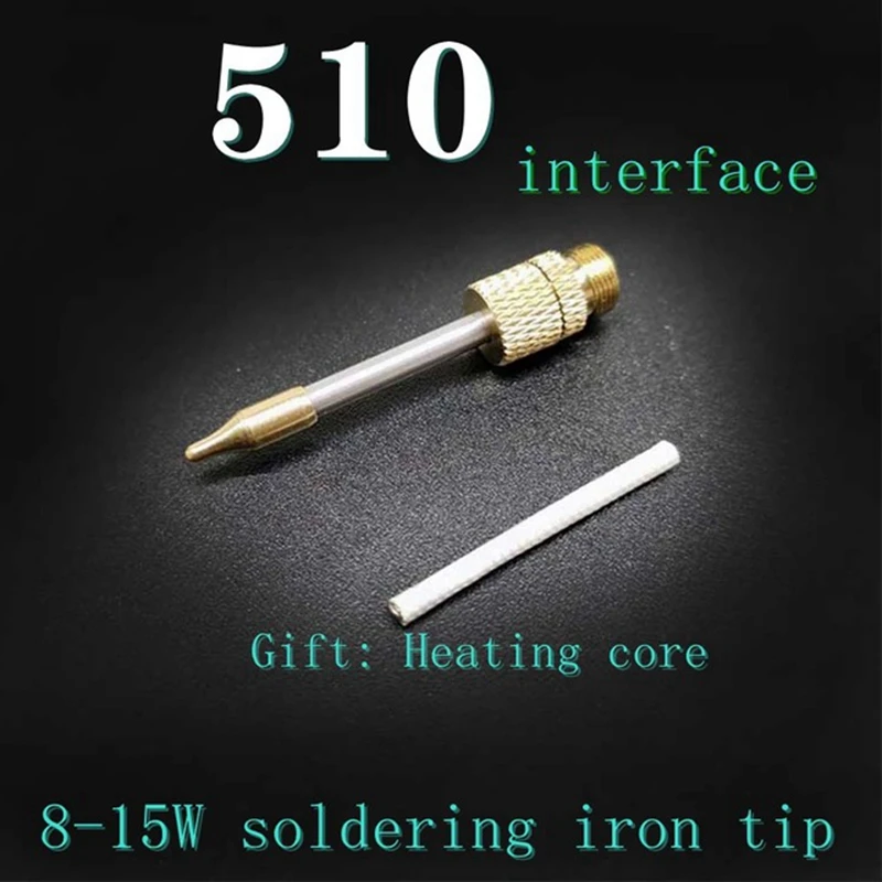 

8-15W Soldering Iron Tip,for USB Wireless Charging Soldering Iron Tip, 510 Thread Interface, Free Spare Heating Core